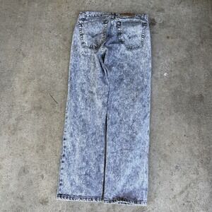 Vtg Levis 550 Jeans Mens 33x30Gray Acid Wash USA 80s Relaxed Taper Black Tab